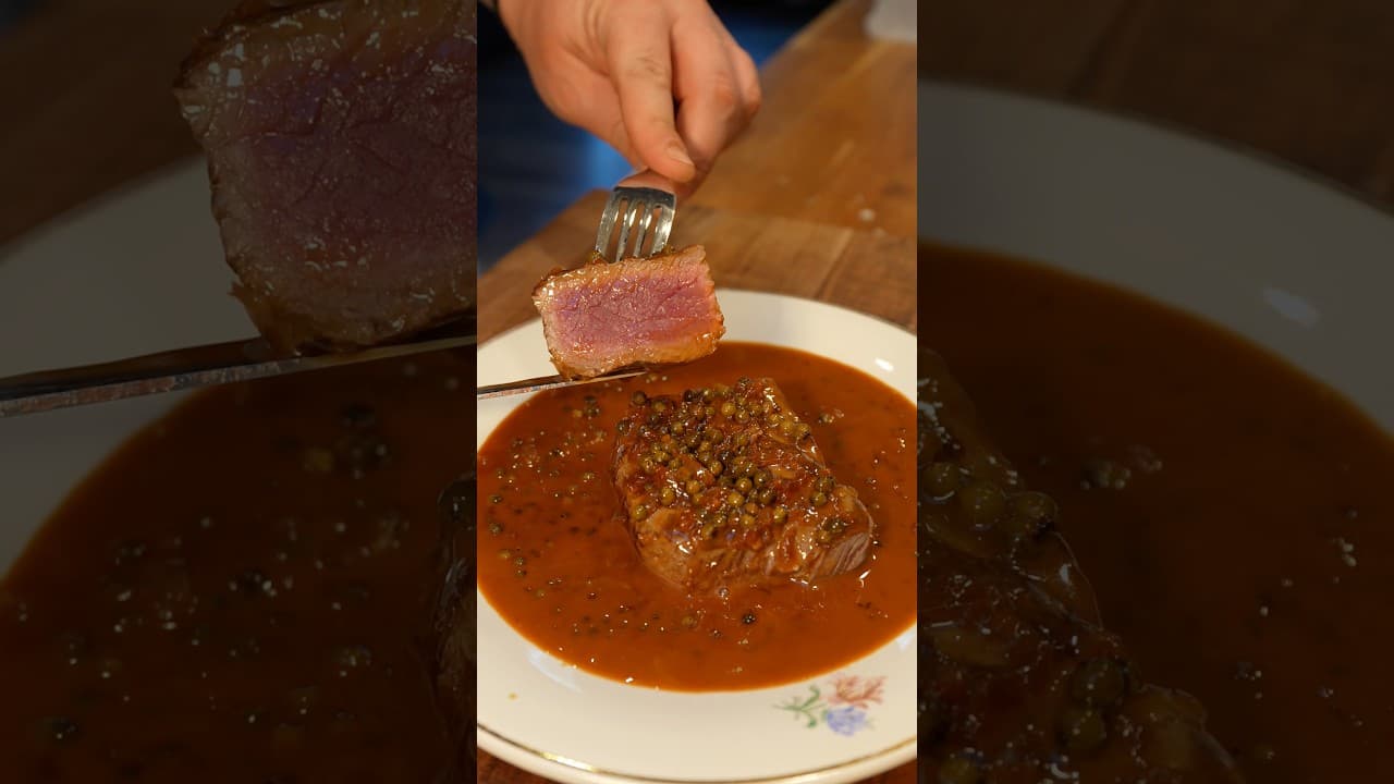 Pavé de bœuf sauce au poivre vert