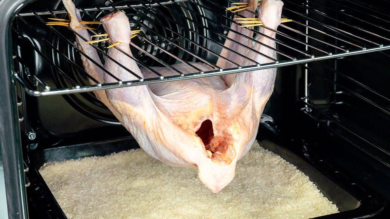 Whole Chicken Stuffed with Rice and Vegetables