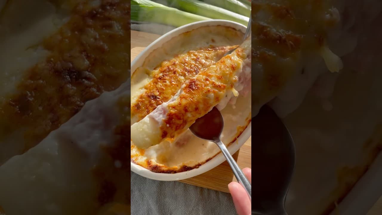 Poireaux au jambon, béchamel sans beurre