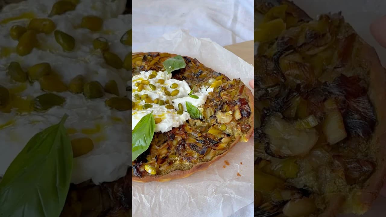 Tarte aux poireaux grillés