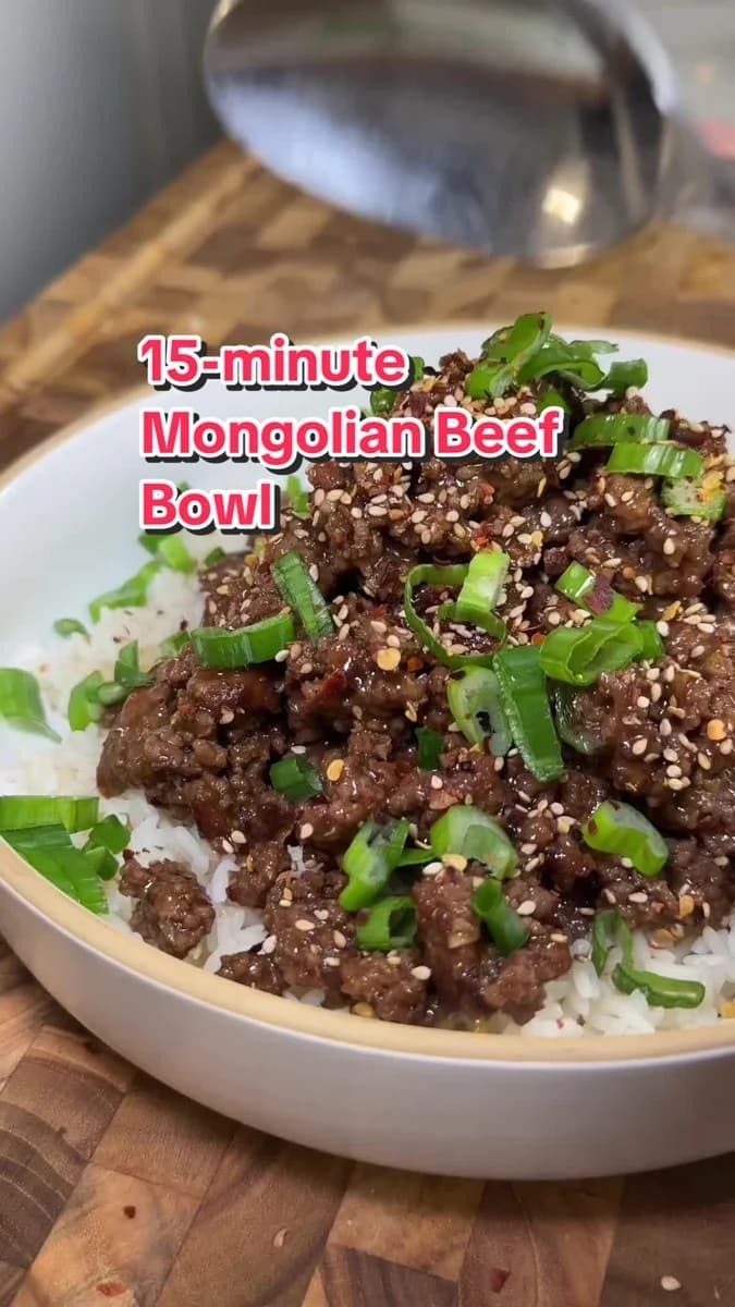 15-Minute Mongolian Beef Rice Bowl