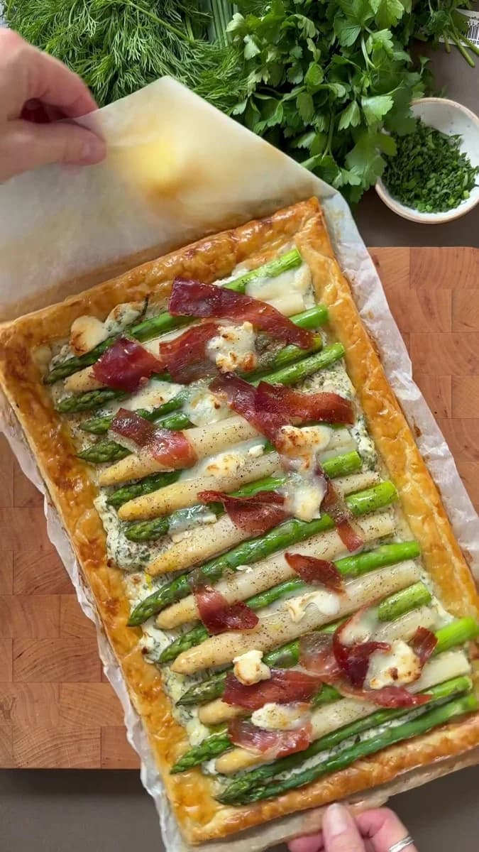 Asparagus & Goat Cheese Tart by @thecornerplot