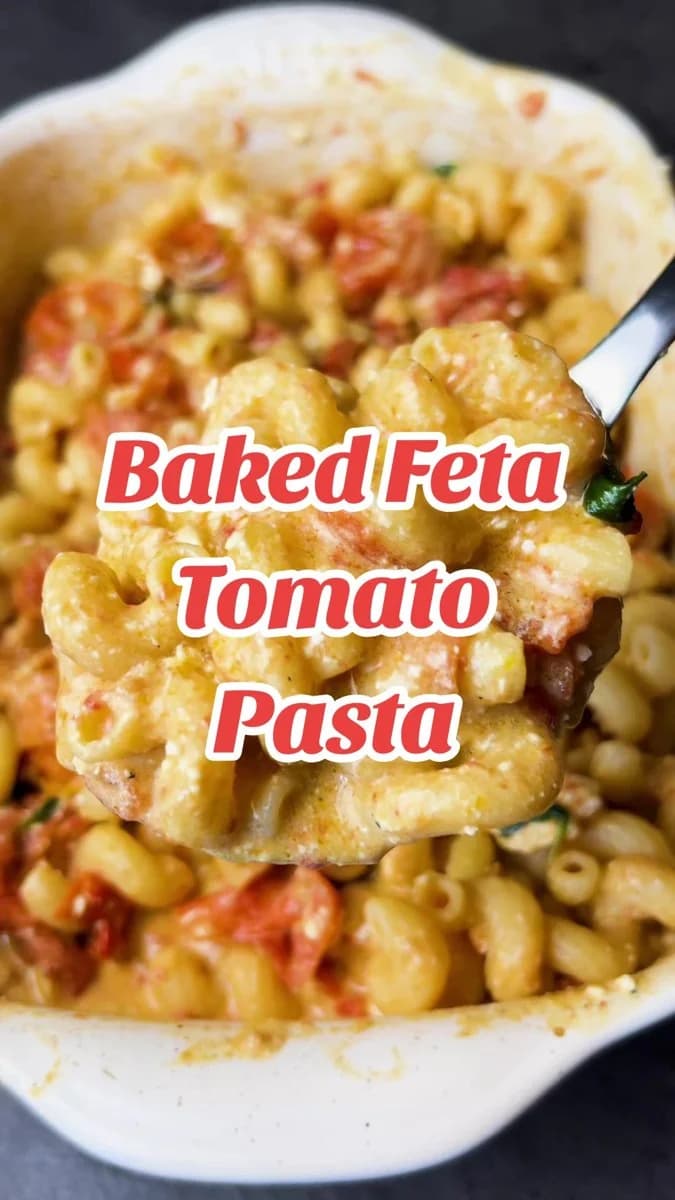 Baked Feta and Tomato Pasta by @joandbart
