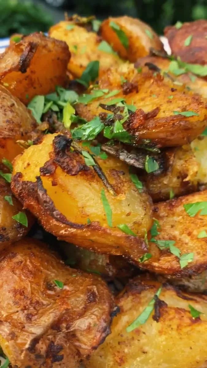 Crispy Roast Potatoes by @scheckeats
