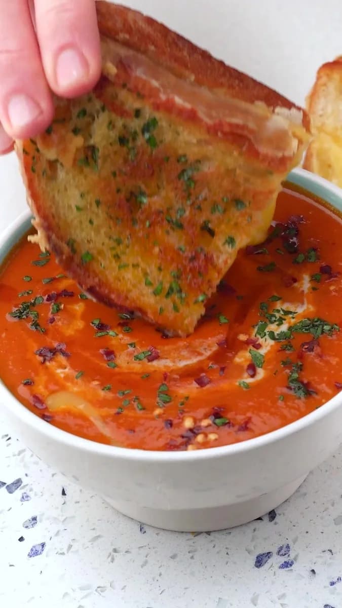 Herb Grilled Cheese & Roasted Tomato Soup