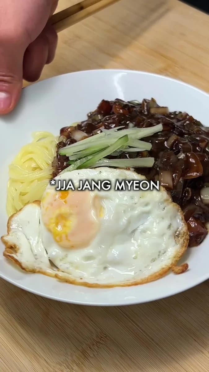 Jjajangmyeon (Korean Black Bean Noodles)