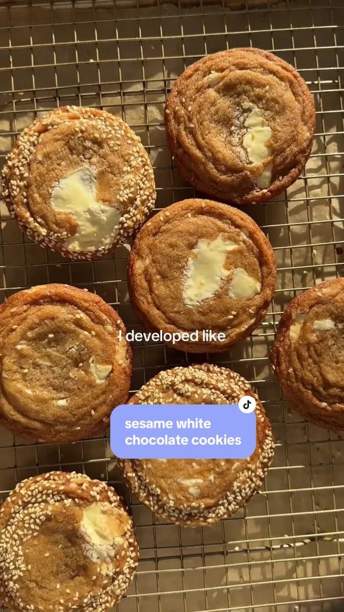 Sesame Tahini Honey White Chocolate Cookies