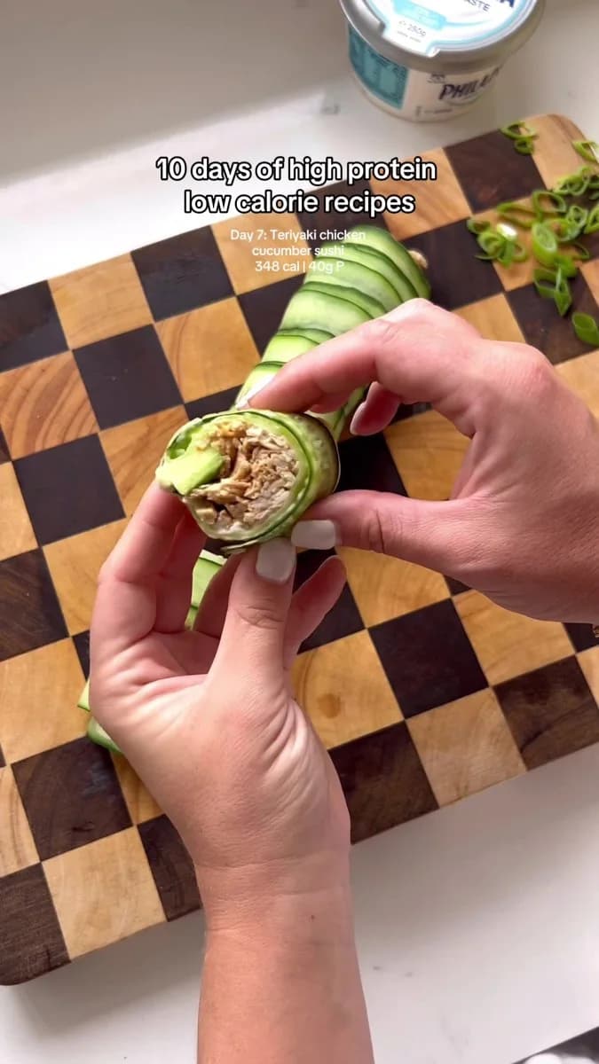 Teriyaki Chicken Cucumber Sushi